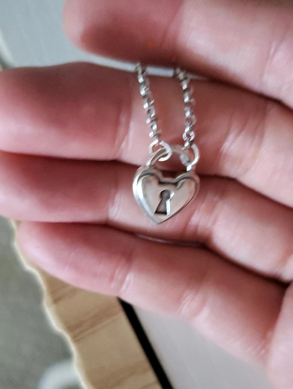 Brighton One Heart Padlock Reversible Necklace Silver & Blue